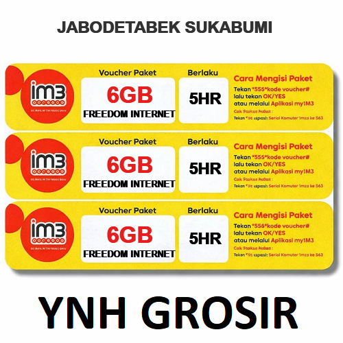 voucher indosat FREEDOM INTERNET 6GB 5HR JABODETABEK SUKABUMI